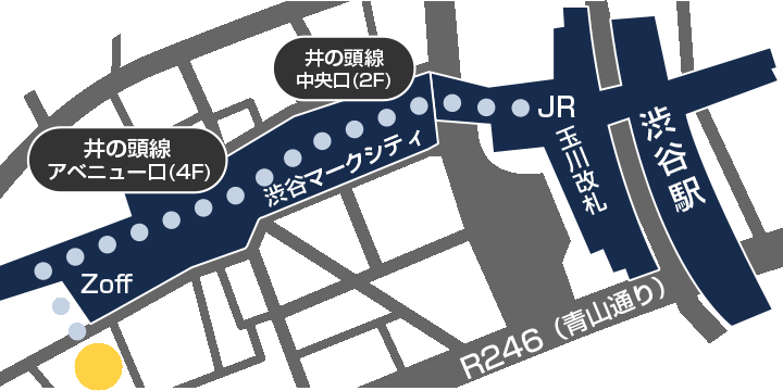 高橋デンタルオフィス周辺地図（渋谷駅・道玄坂）